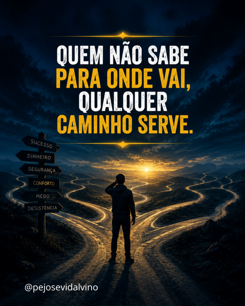 Quem não sabe para onde vai, qualquer caminho serve.