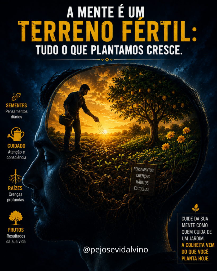 A mente é um terreno fértil: tudo o que plantamos cresce.